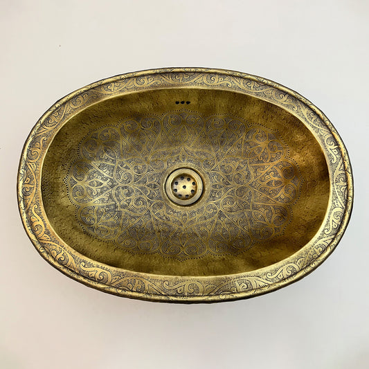 Handcrafted Oval Drop In Sink - Bronze Finish Drop In Bathroom Sink