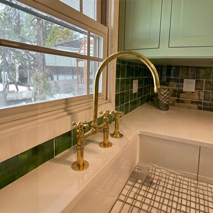 Solid Brass Kitchen Bridge Faucet