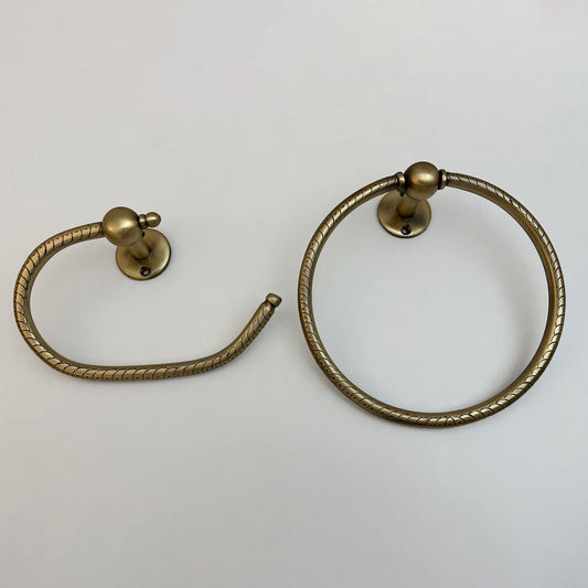 Bronze Toilet Paper Holder and Towel Ring