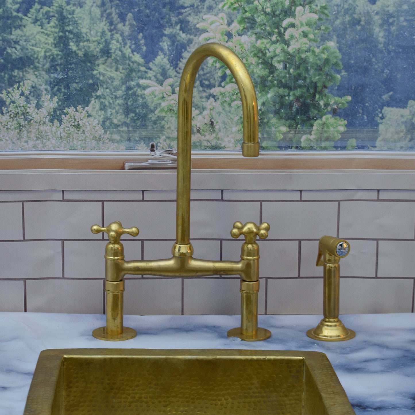 Antique Solid Brass Bridge Faucet