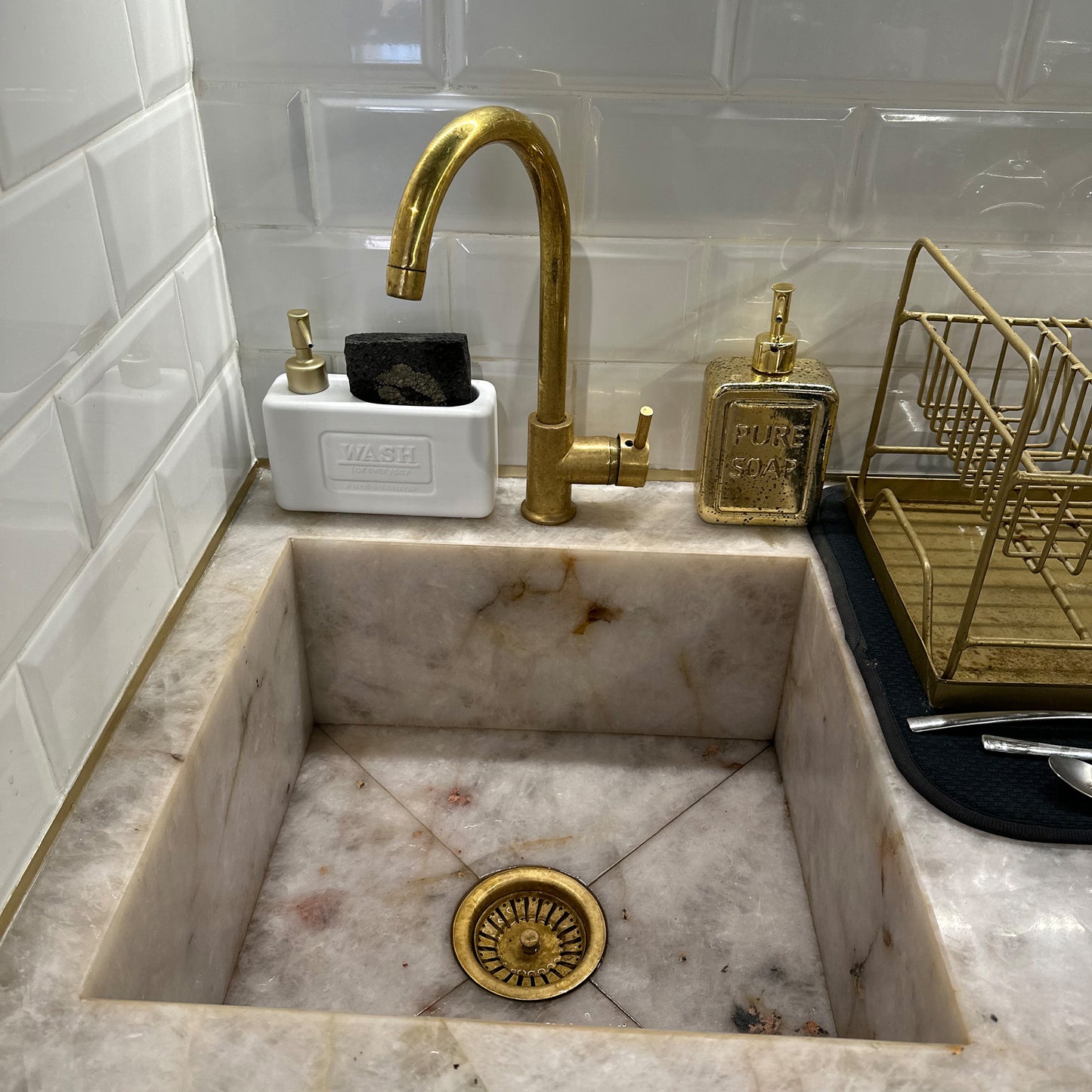 Unlacquered Brass Single Hole Basin Faucet