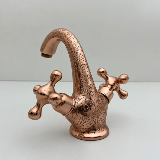 Copper Finish Single Hole Bathroom Faucet