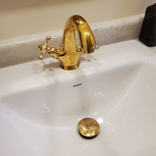 Unlacquered Solid Brass Single Hole Bathroom Faucet - Bath Vanity Faucet