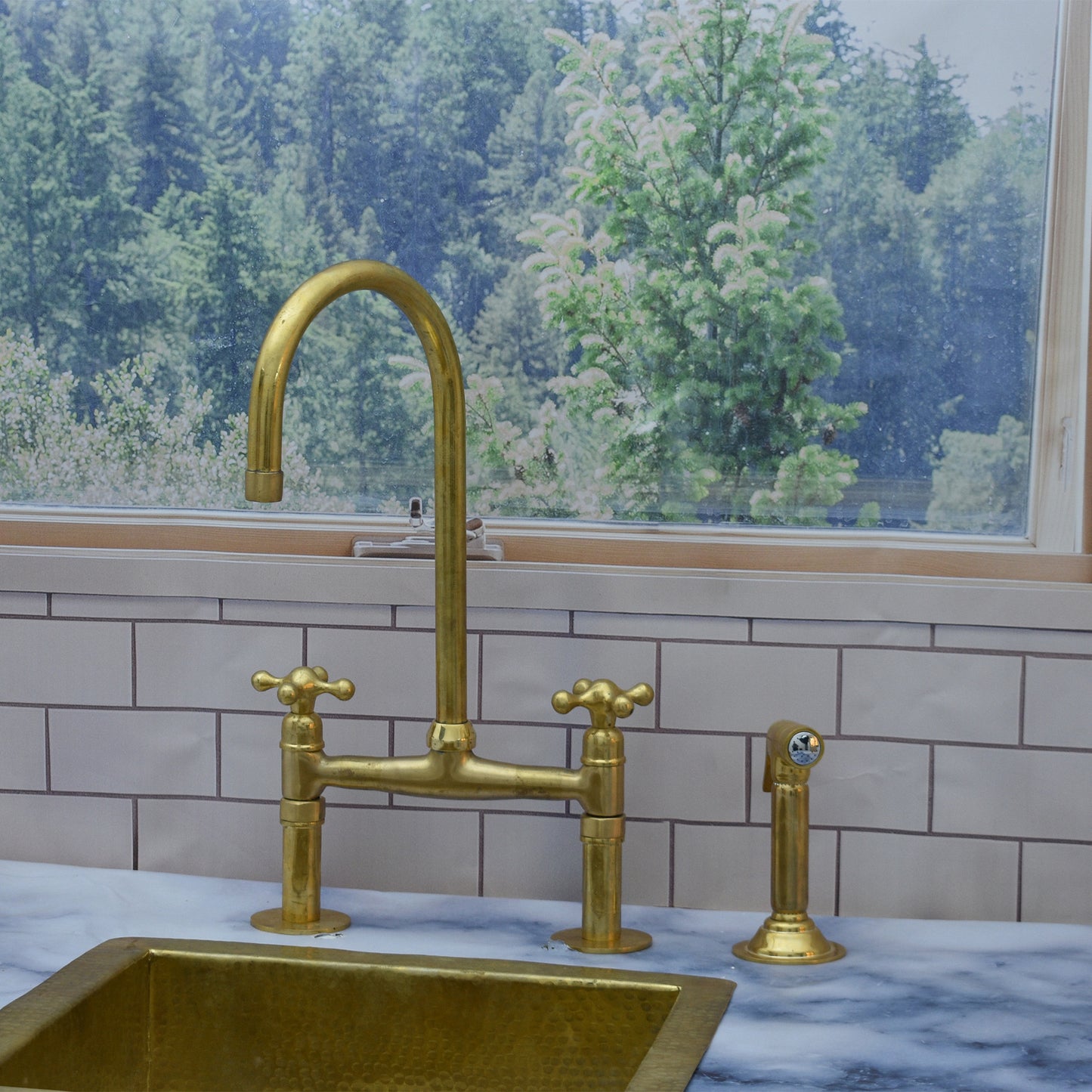 Unlacquered Brass Bridge Faucet