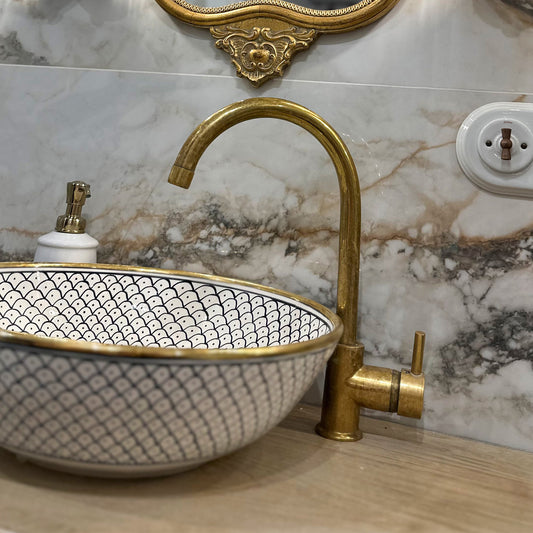 Unlacquered Brass Sink Mixer Tap