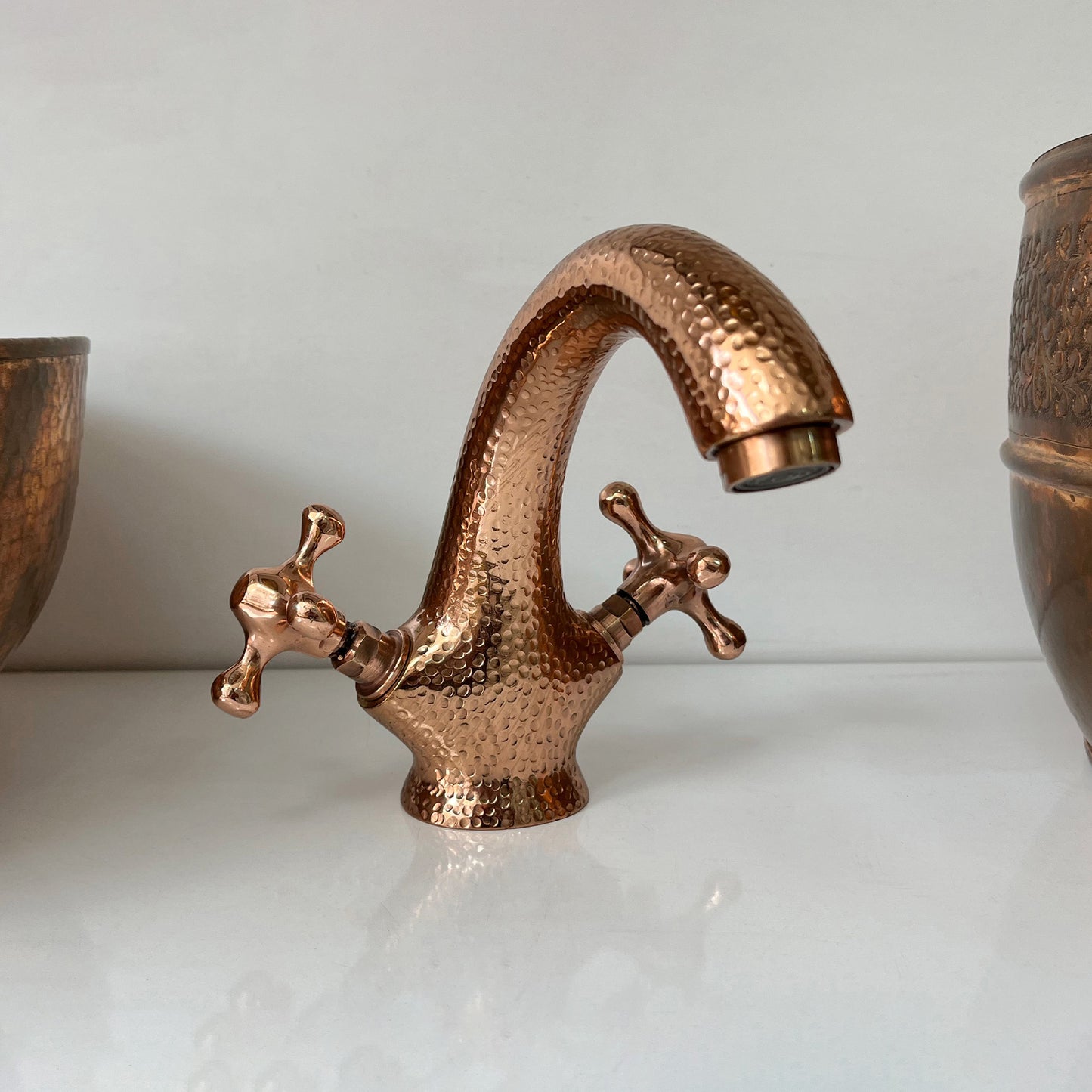 Copper Finish Single Hole Bathroom Faucet