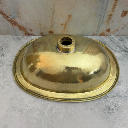 Handcrafted Oval Drop In Sink - Wood,Brass And Resin Bathroom Drop In Sink