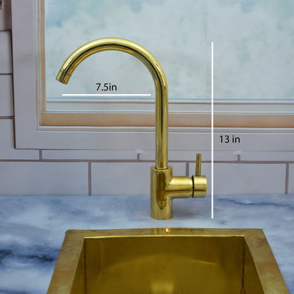 Unlacquered Brass Sink Mixer Tap