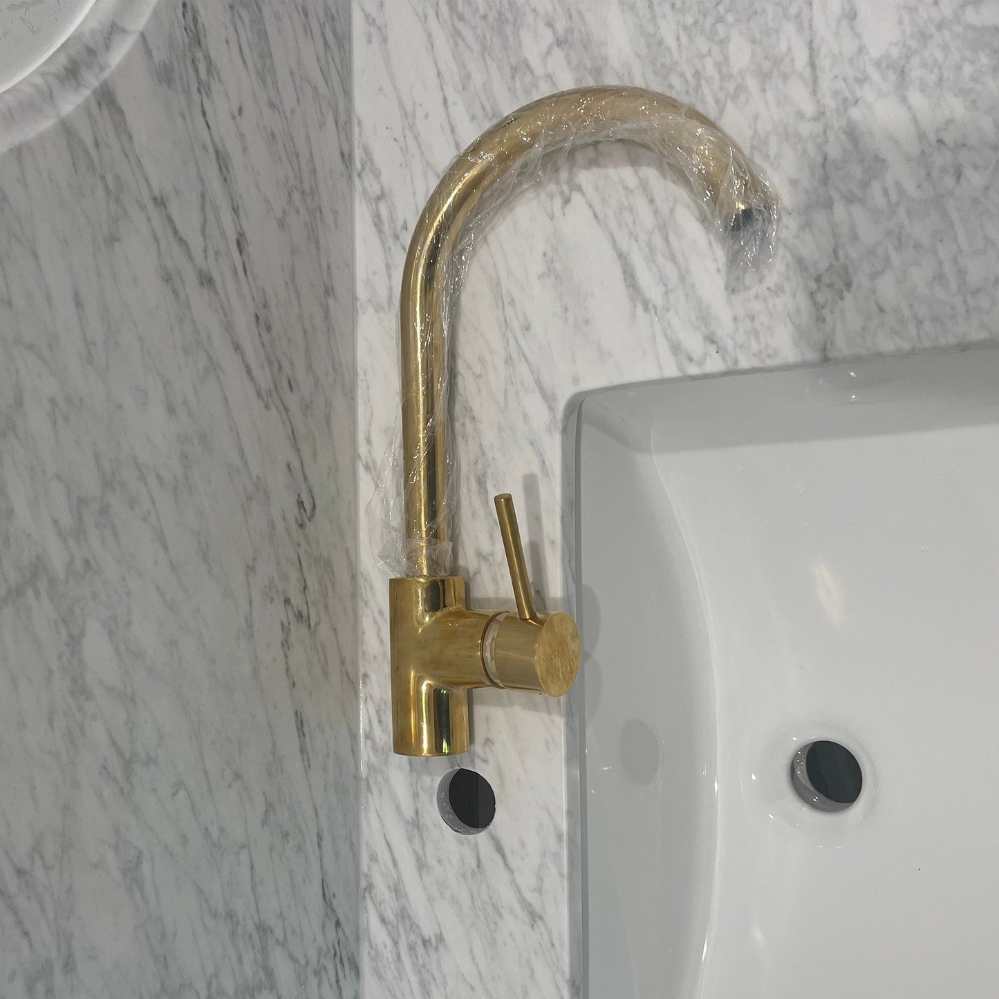 Unlacquered Brass Sink Mixer Tap