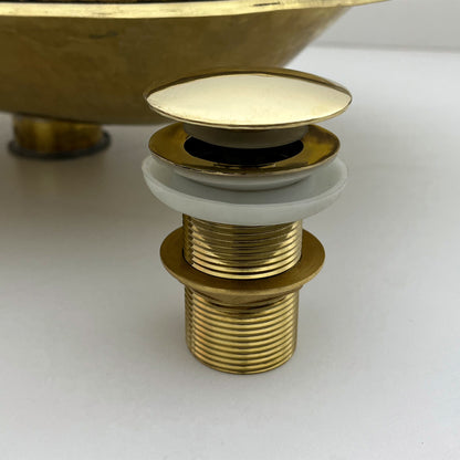 Handcrafted Rounded Drop In Sink - Brass And Resin Bathroom Sink