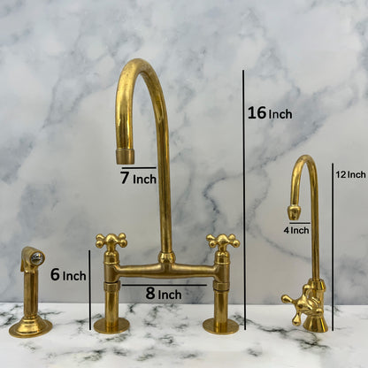 Unlacquered Brass Bridge Faucet