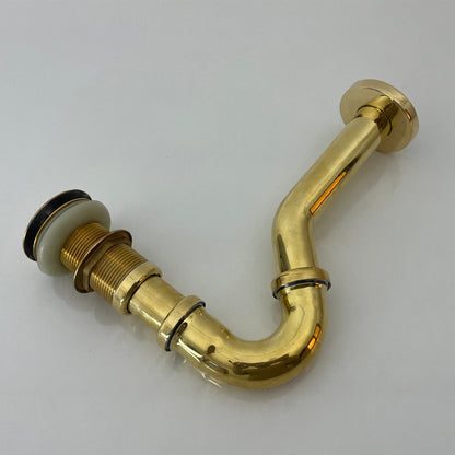 Solid Brass P-trap sink stopper