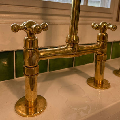 Solid Brass Kitchen Bridge Faucet